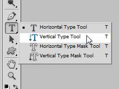 select the vertical type tool