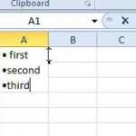 how to create bullet lists in excel 2010