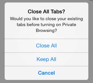 elect what to do with the currently open tabs