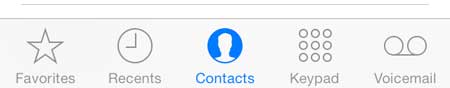 touch the contacts option at the bottom of the screen