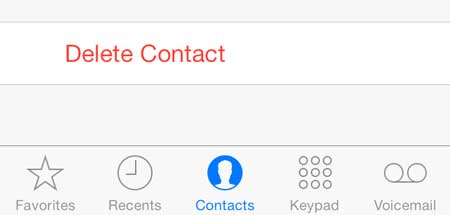 select the delete contact option