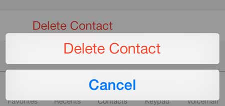 how to delete a contact in ios 7 on the iphone 5
