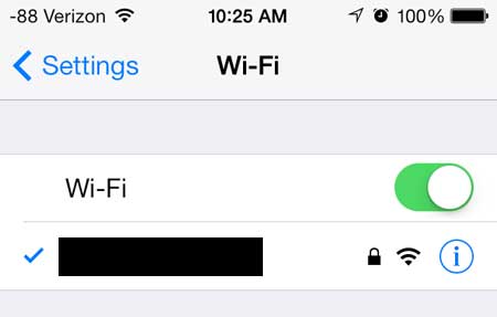 select the wireless network to forget