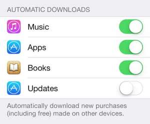 how to turn off automatic updates in ios 7 on the iphone 5
