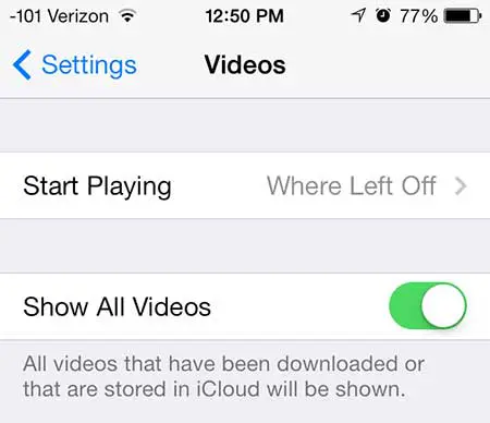 how to view tv show cloud episodes in ios 7 on the iphone 5