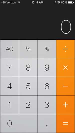 how to use the calculator in ios 7 on the iphone 5