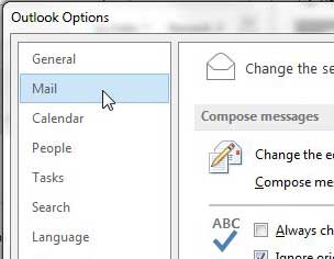 click mail at the top-left corner of the window