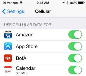 choose which apps use cellular data on iphone 5