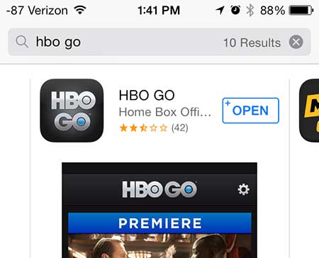 open the hbo go app