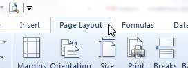 click the page layout tab