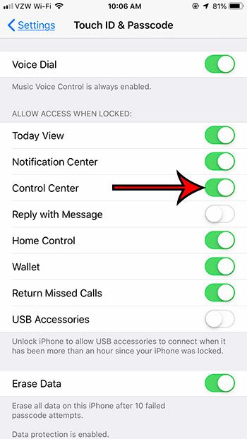 How to Access the Control Center from the Lock Screen on an iPhone