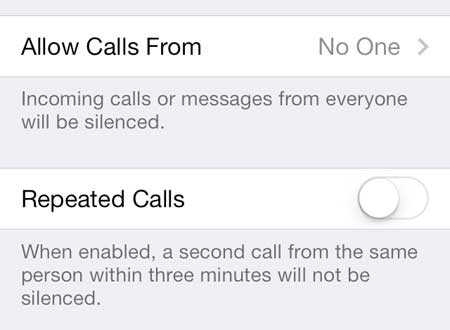 turn off the repeated calls option