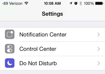how to disable control center access in apps on iphone 5