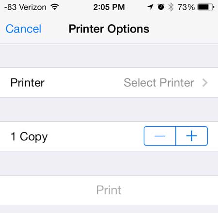 how to print a note from the iphone 5