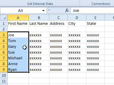 select the data that you want to sort alphabetically