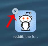 touch the x at the top-left corner of the icon