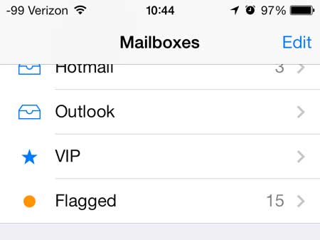 select the VIP mailbox