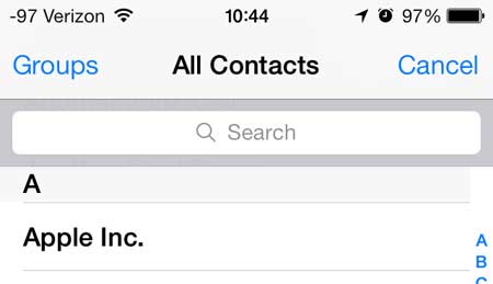 select the contact to add to the vip list