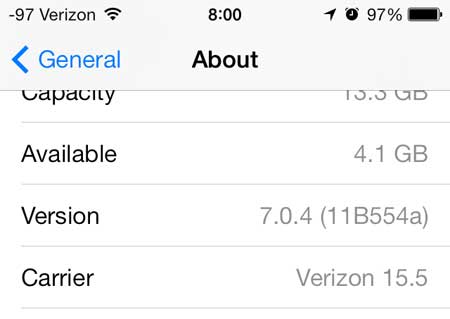 how to check the version number on your iPhone