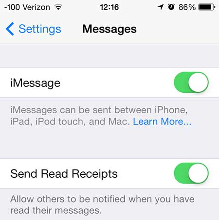 move the slider next to send read receipts