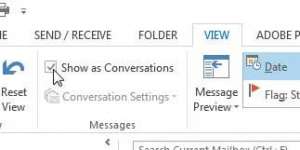 how to view messages by conversation in outlook 2013