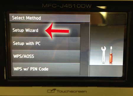 touch the setup wizard option