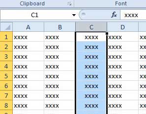 how to center text in a column in Excel 2010