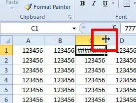 position your cursor on the right border of the column heading