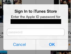 enter the password for your apple id