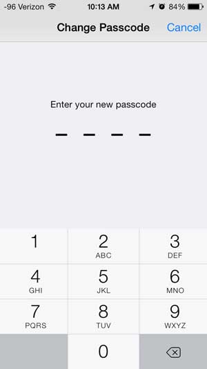 enter the new passcode