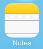 touch the notes icon