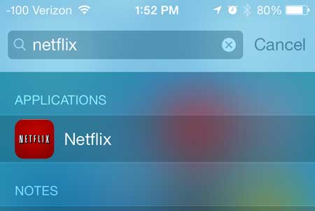 how to search for apps on spotlight search on iphone
