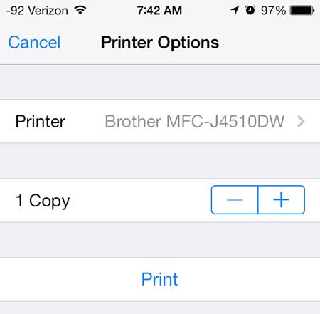 como imprimir a la brother mfc-j4510dw desde un iphone