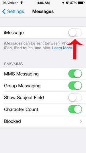 how to use text messages instead of imessage on an iphone