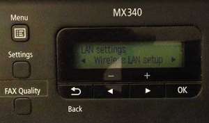 how to connect the canon mx340 to a wireless network