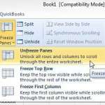 how to unfreeze the top row in excel 2010