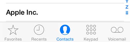select the contacts tab at the bottom of the screen