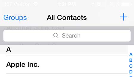 select the contact