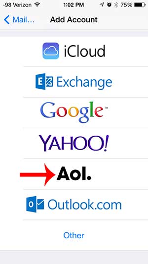 how to add aol email account to iphone 5