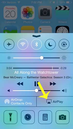 touch the airplay button