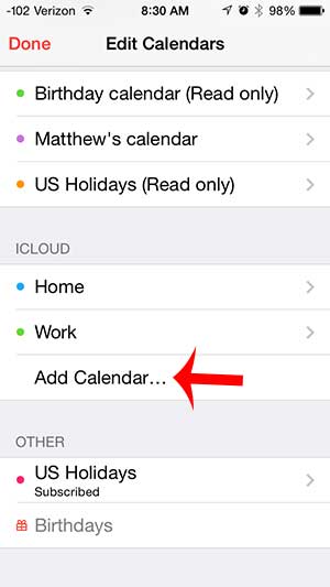 How to Create a New iCloud Calendar on the iPhone 5 - 80
