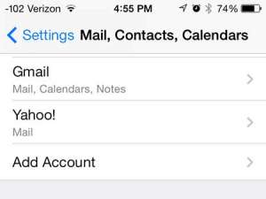 how to delete a gmail account from the iphone