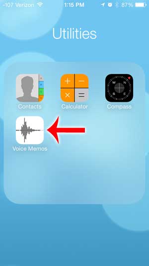 open the voice memos app