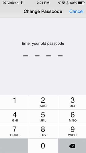 enter the old passcode