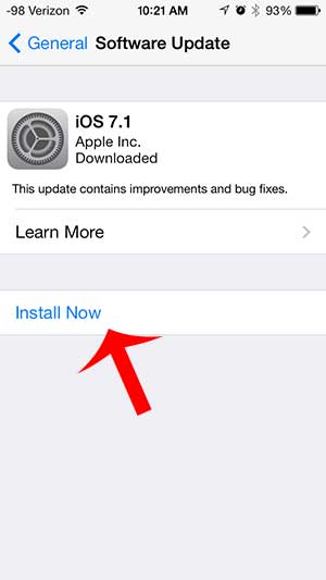 how to install the ios 7.1 update on iphone 5