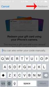how to redeem an itunes gift card on the iphone