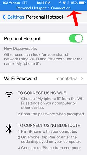 how to tell if a device is connected to the hotspot