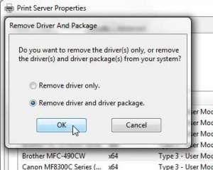 how to completely uninstall a printer in windows 7