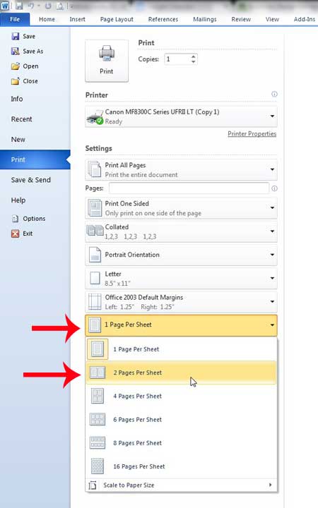 How To Print Two Pages On One Sheet Word 2010 Techbase