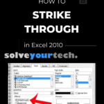 How to Strike Through in Excel 2010